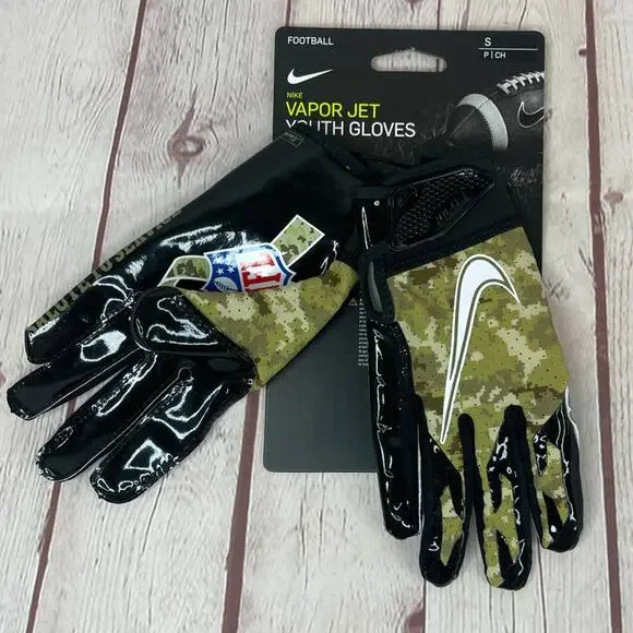 Nike Vapor 6.0 Jet Football Gloves NFL Logo Salute To Service Camo Youth Size S - Picture 5 of 7